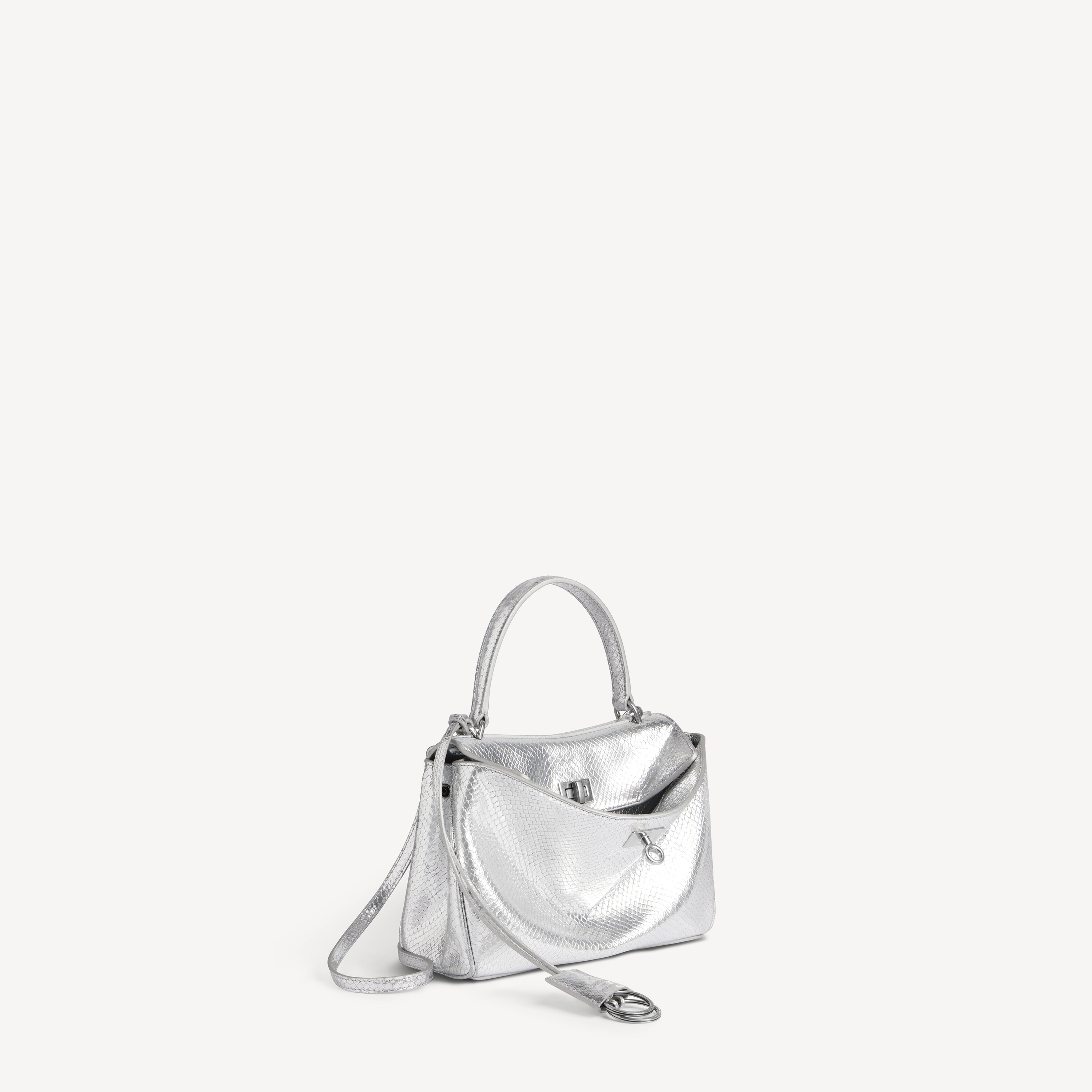 Женская мини-сумка rodeo в серебристом цвете BALENCIAGA, серебристый — фото 2