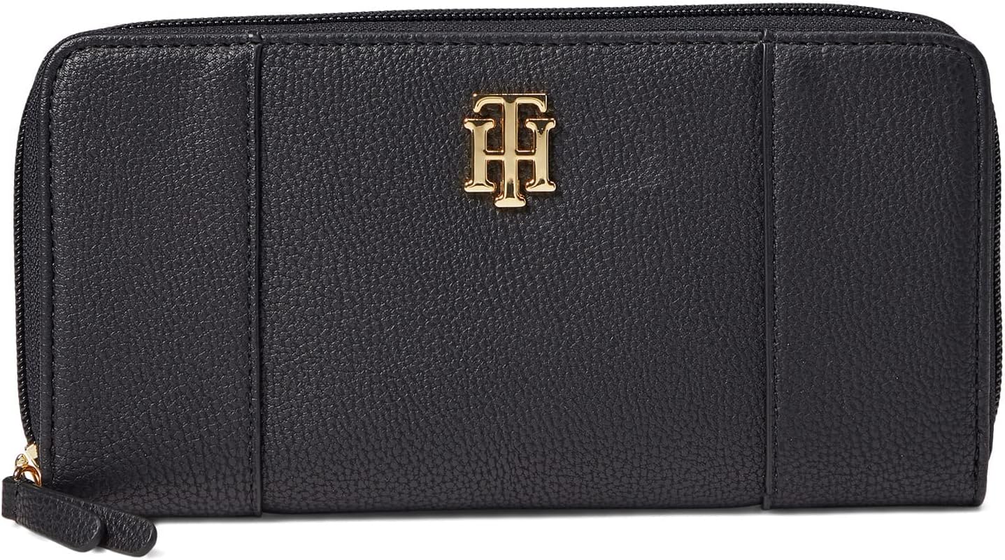 

Кошелек Tommy Hilfiger Antonella II-Zip Around Wallet из ПВХ Pebble, черный, один размер, Black