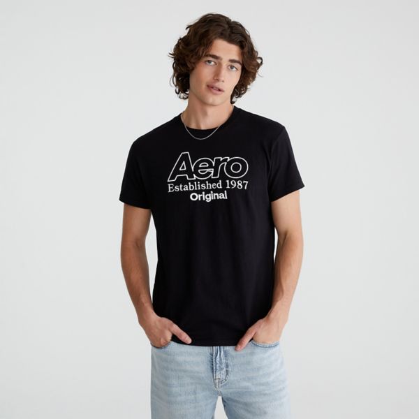

Мужская графическая футболка Aeropostale, цвет dark black