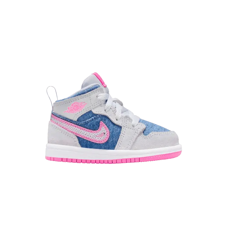 

Кроссовки Air Jordan Air Jordan 1 Mid SE TD 'Denim Sequin', синий