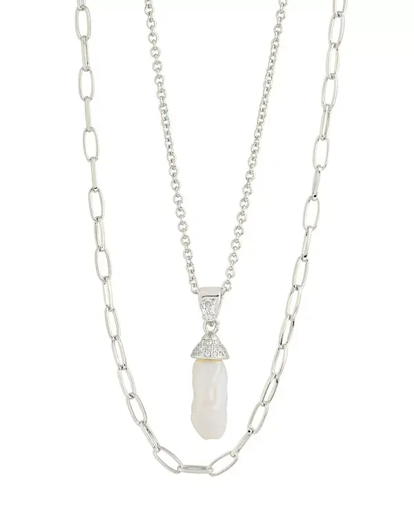 

Многослойное ожерелье из кубического циркония и нериссы Sterling Forever, silver-tone