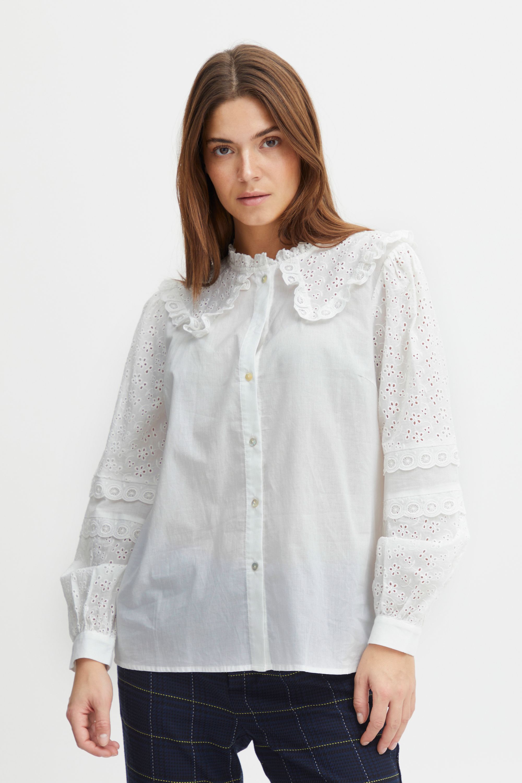 

Блуза PULZ Jeans Langarm PZOLIVIA Blouse, белый