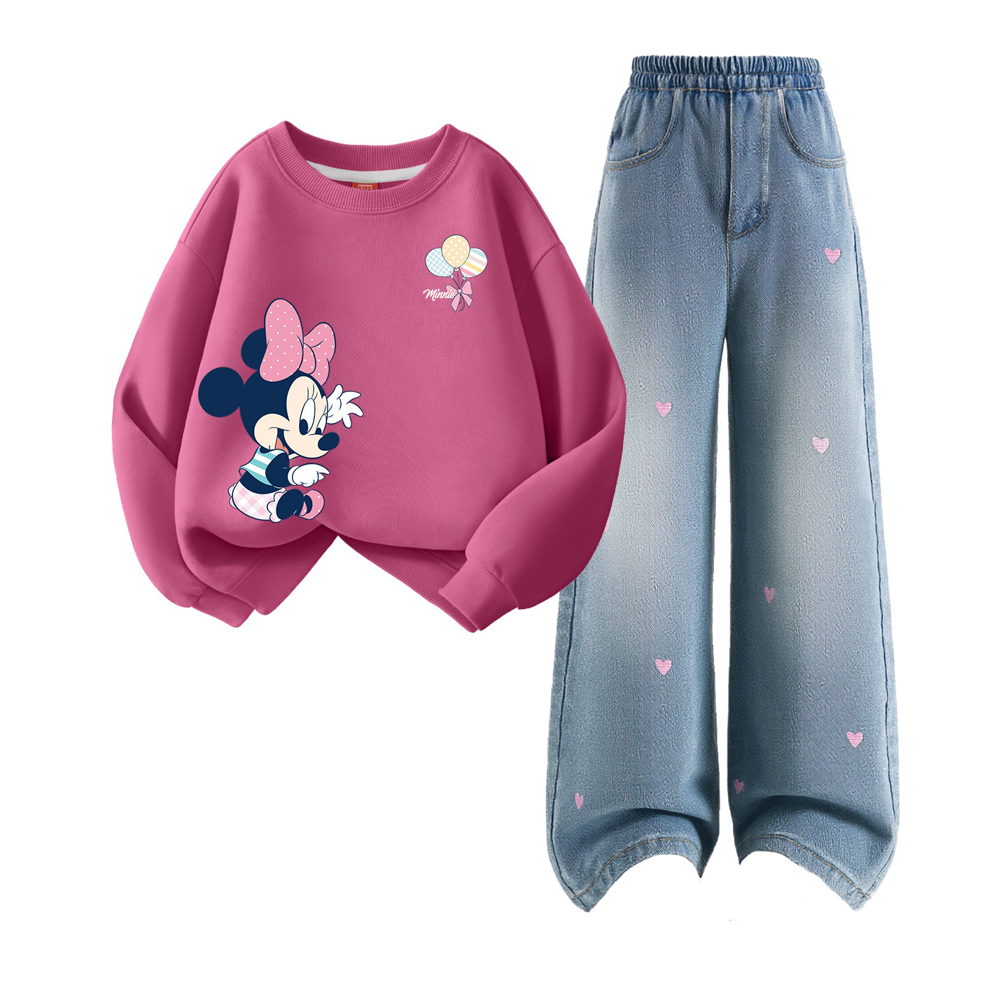 

Детская повседневная спортивная одежда Disney, Dile Play Berry Red+Solid Color Sea Salt Blue
