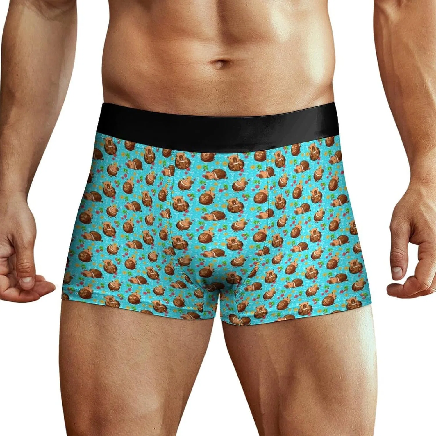 Боксеры с принтом капибара, Men’s Boxer Briefs Novelty Funny Banana, Capybara
