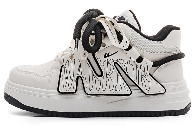 

Кроссовки WARRIOR Skateboarding Shoes Women's High-top Beige/Black, бежевый/черный