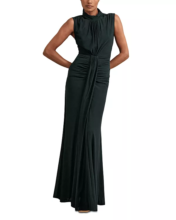 

Длинное платье без рукавов с драпировкой от Daniella Reiss, синий