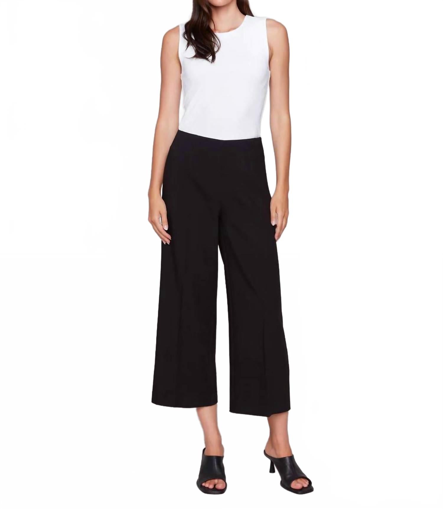 

Черные укороченные брюки с широкими штанинами CHARLIE B