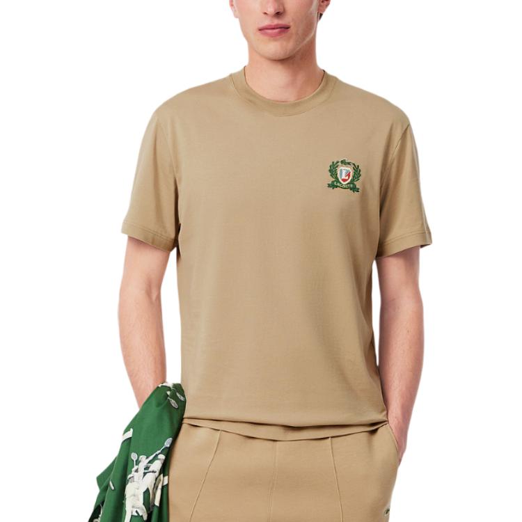 Хлопковая футболка LACOSTE, 02S/Milk Coffee — фото 4
