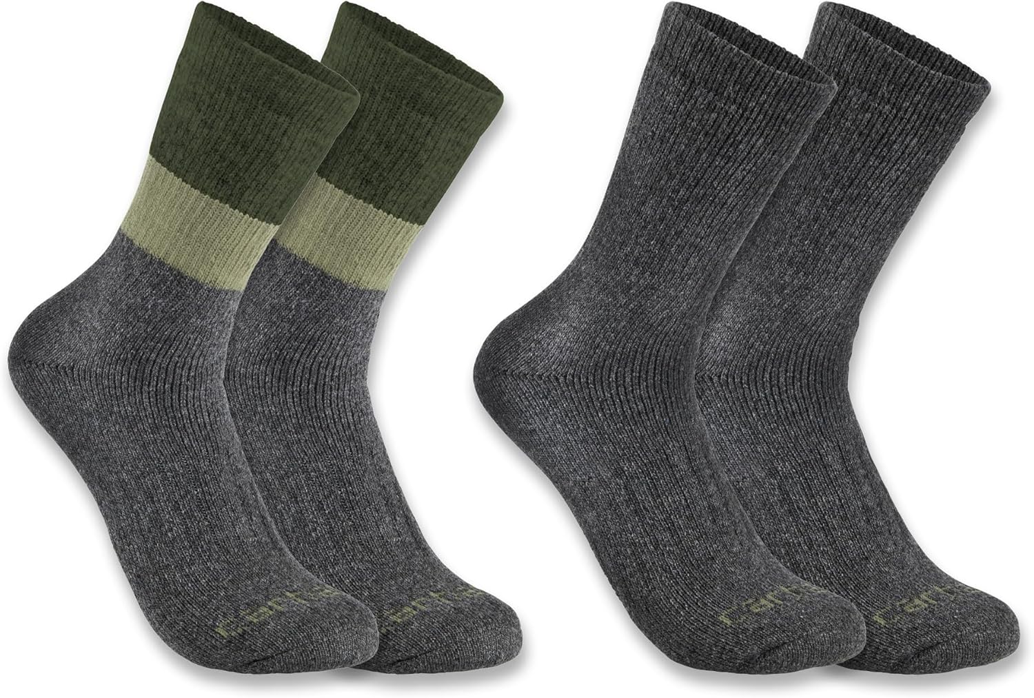 

Carhartt мужские носки Midweight Synthetic-wool Blend Colorblock Crew, 2 пары, Assorted 03