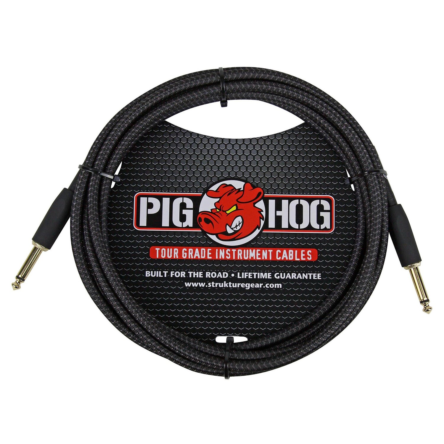 

Инструментальный кабель Pig Hog, черный плетеный, от 1/4 до 1/4 дюйма, 10 футов, черный плетеный