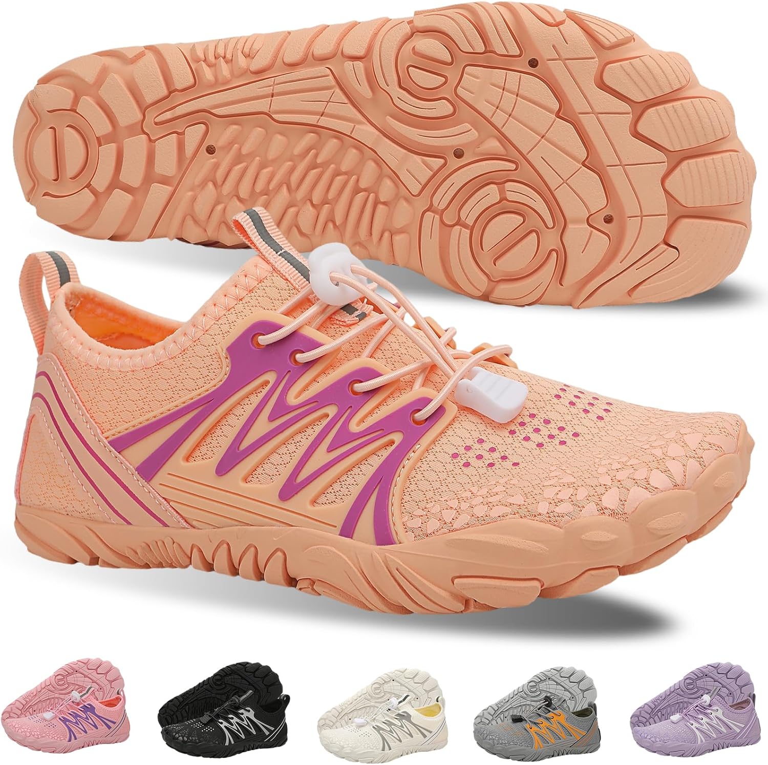 

Кроссовки для походов для женщин и мужчин - легкие водонепроницаемые кроссовки с быстрым высыханием и нескользящей подошвой для пеших прогулок, водных видов спорта и пляжного отдыха с широкой носочной частью Ieirye, оранжевый