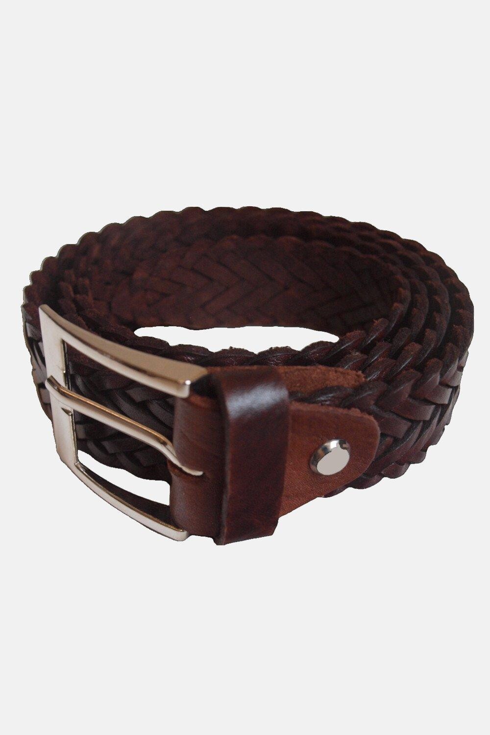 

Коричневый кожаный плетеный ремень Berber Leather, коричневый