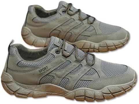 

Мужские повседневные спортивные обувь для улицы - дышащий верх из сетки и PU, прочная подошва из ПВХ - для всех сезонов: походы, бег, тренировки, низкие кроссовки на шнуровке, кроссовки для походов, гибкая внутренняя подкладка Minlaidian, зелены...