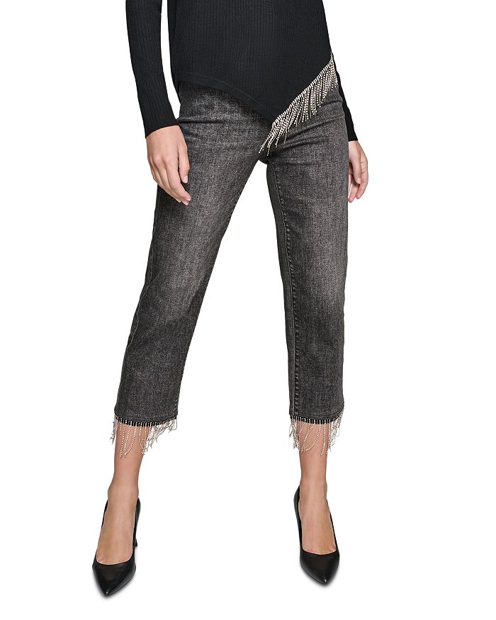 

Джинсы со стразами в цвете Storm Grey KARL LAGERFELD PARIS, серый