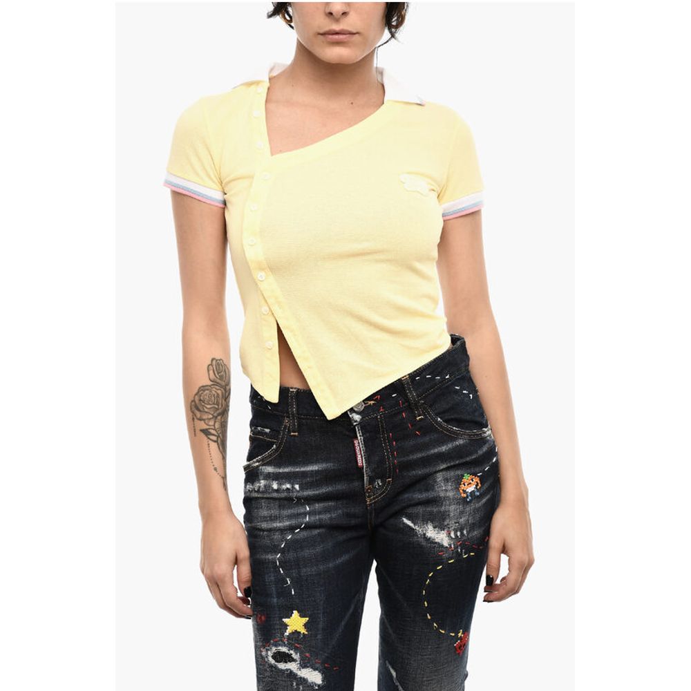 

Асимметричный топ с воротником-поло Dsquared2, Yellow