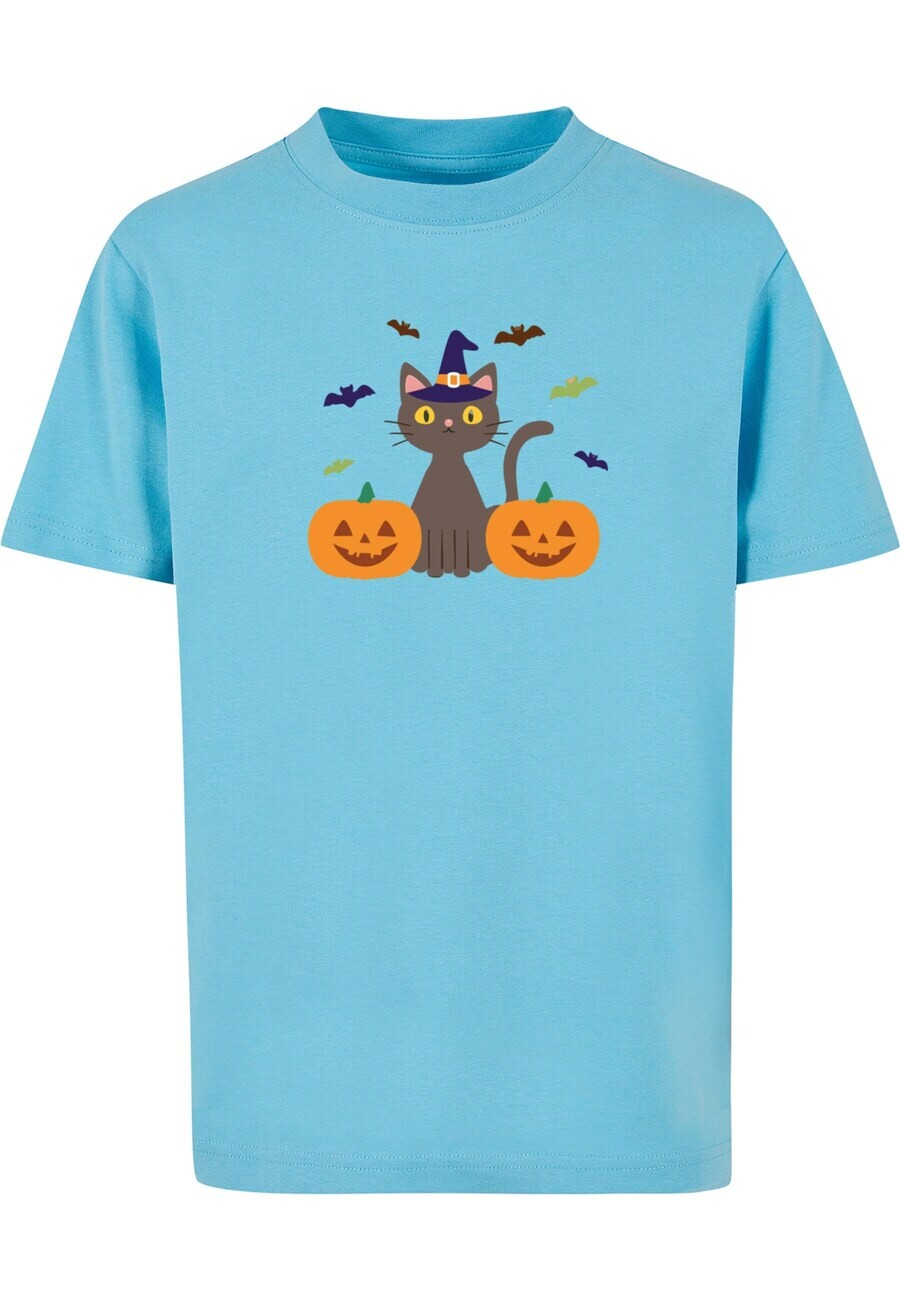 

Футболка Merchcode Shirt Pumpkings and Cats, цвет azure/dark blue