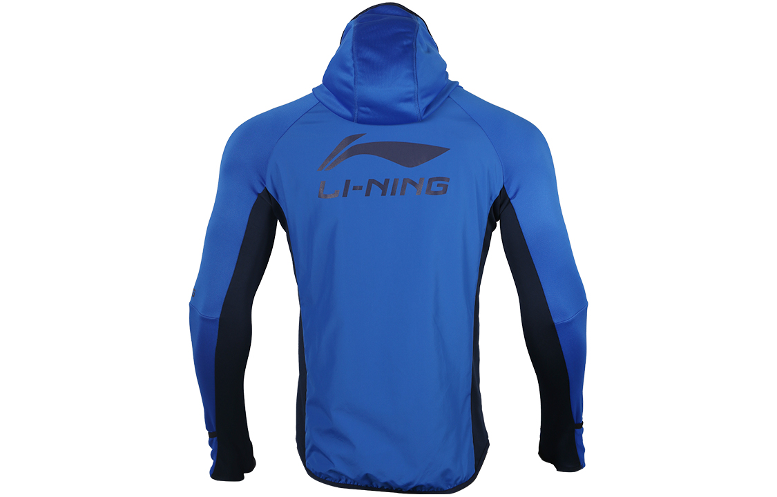 

Мужская толстовка Li Ning с капюшоном, синяя, размер средний/обычный