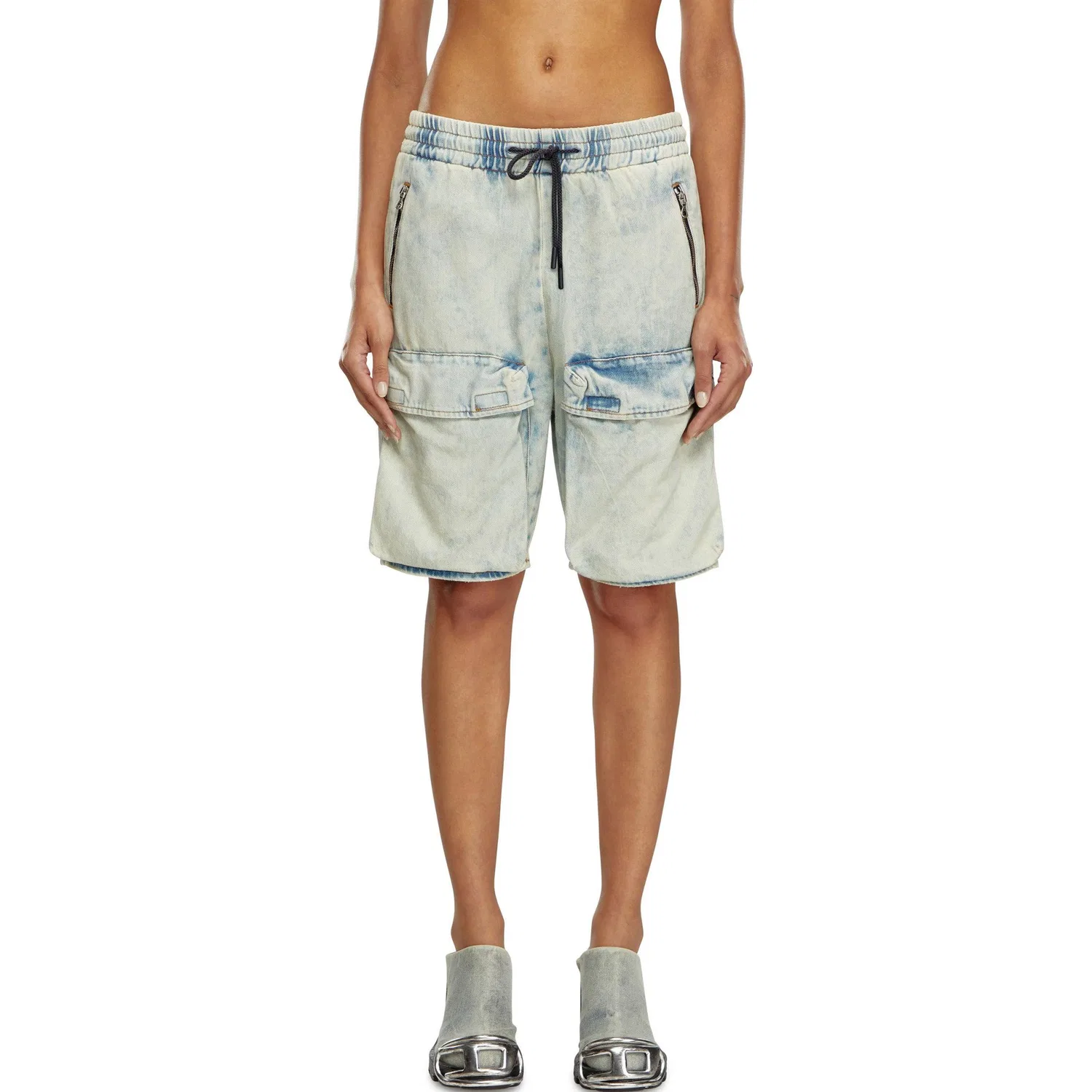 Джинсовые шорты DIESEL Light Blue — фото 4
