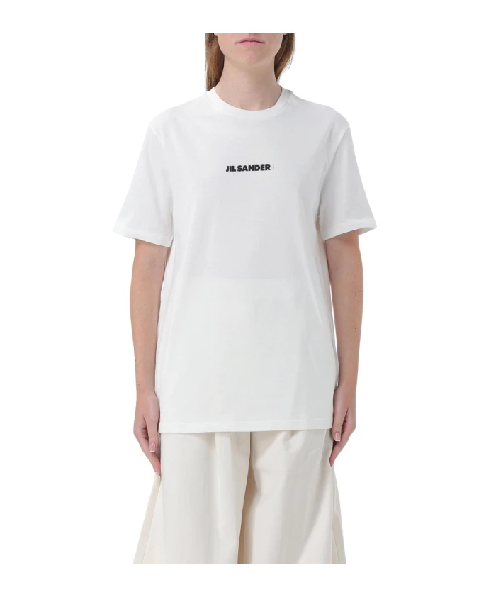 

Минималистичная футболка с логотипом для женщин Jil Sander, белый