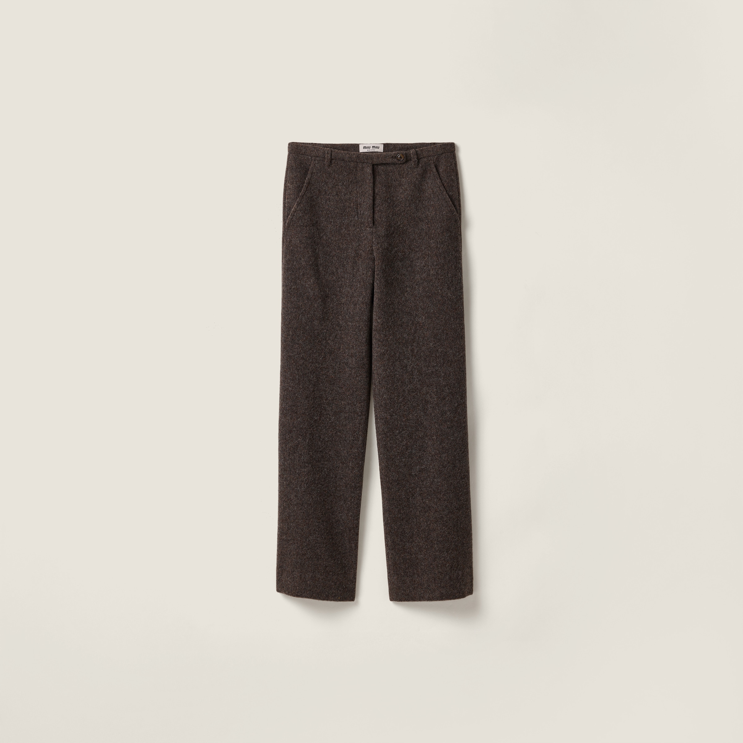 

Брюки из легкой шерсти шетландских овец MIU MIU, черный