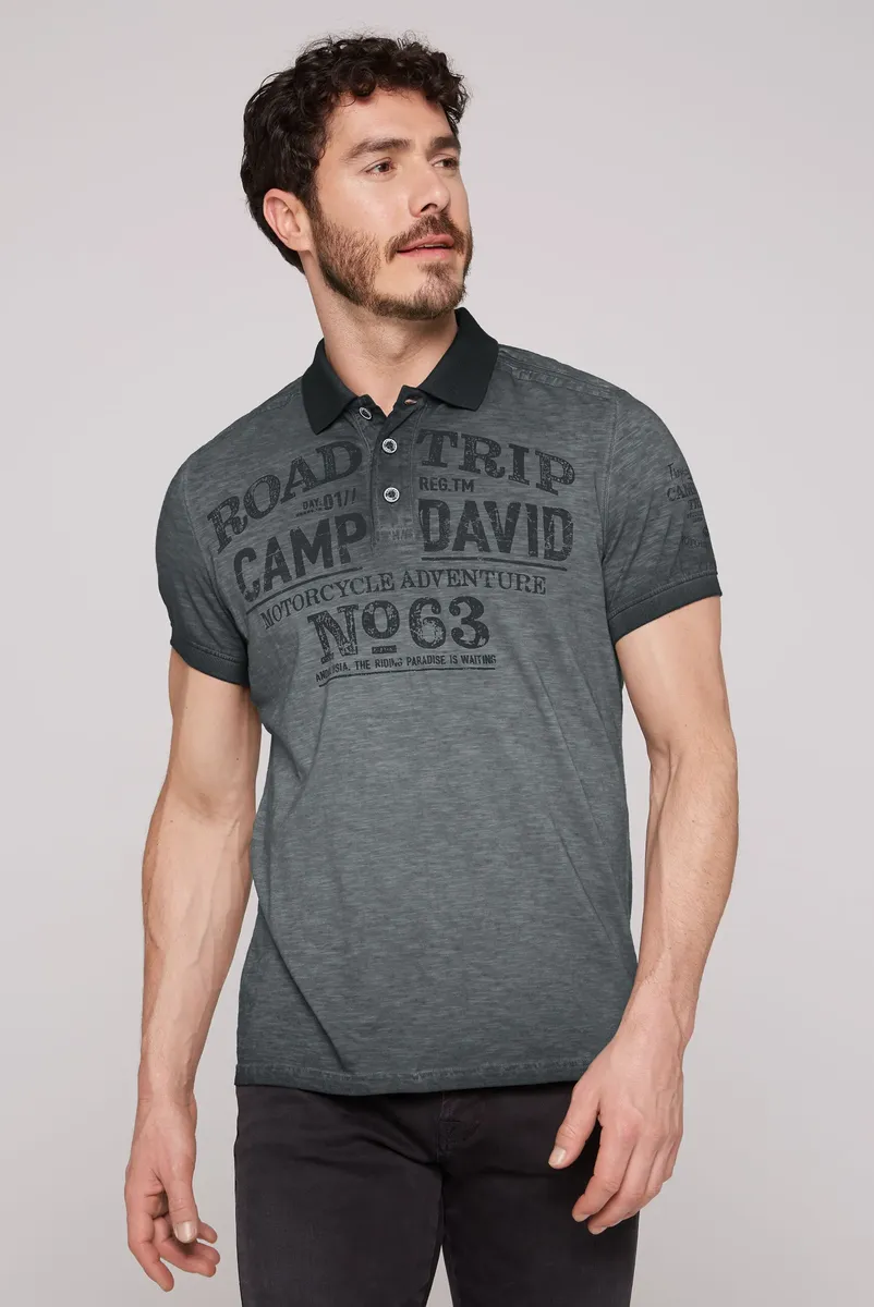 

Рубашка-поло CAMP DAVID, хлопок, черный