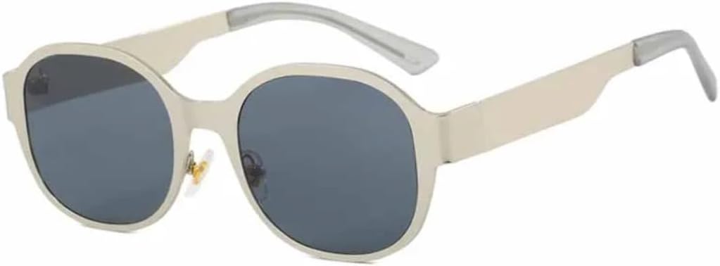 

Солнцезащитные очки с защитой UV400 | Металлический панк, маленькие овальные | для женщин и мужчин, для занятий спортом на открытом воздухе и вождения DSVIGF, Silver Gray