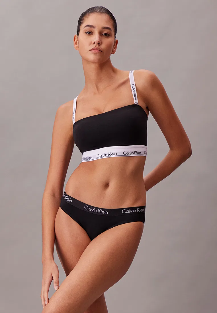 Бюстгальтер бандо, слегка на подкладке, Calvin Klein, черный