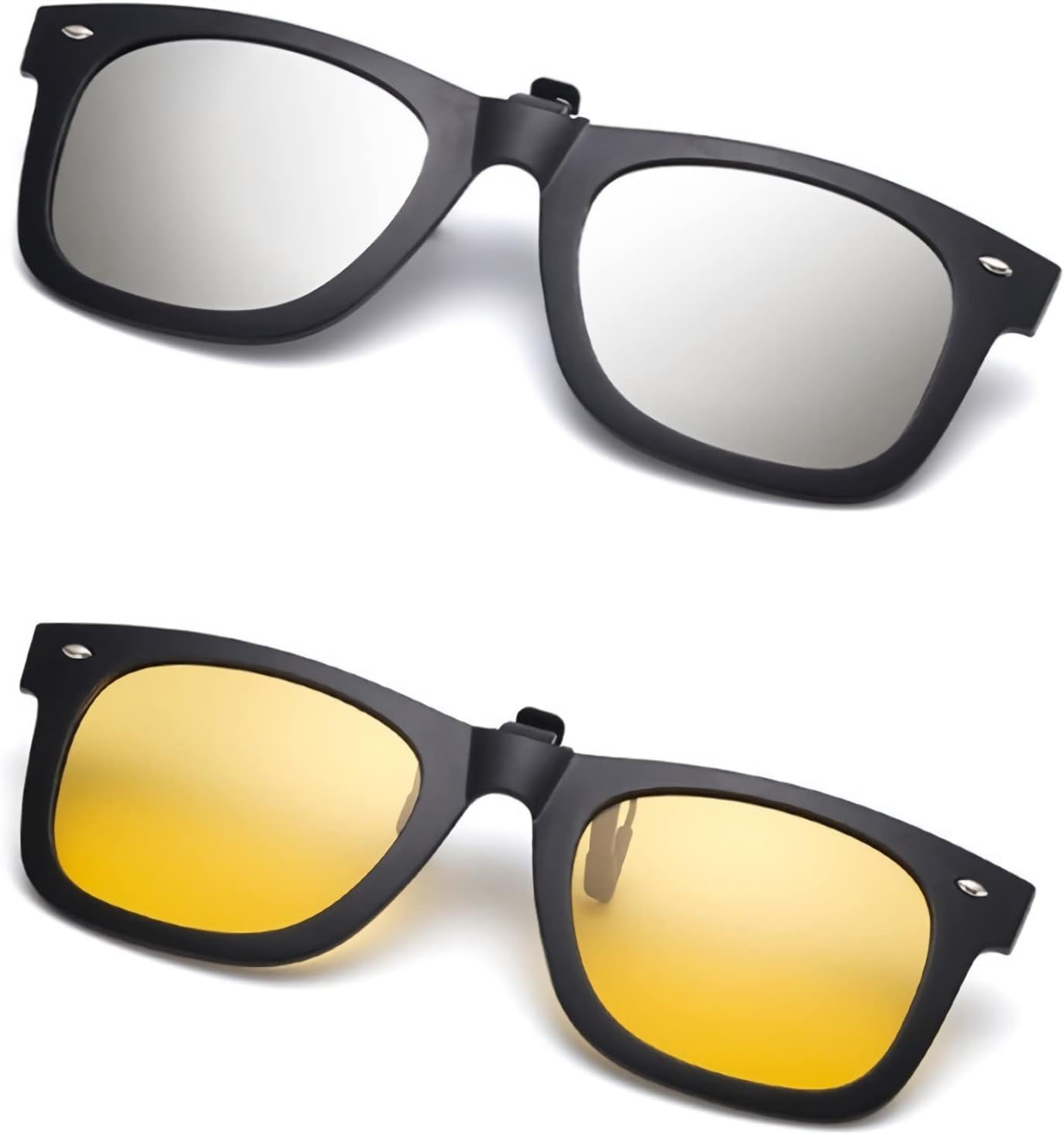 

Солнцезащитные очки, надеваемые поверх обычных очков, поляризованные солнцезащитные очки с зажимом для очков с диоптриями, откидные очки для рыбалки и вождения RuiJinGen, Am13 Silveryellow