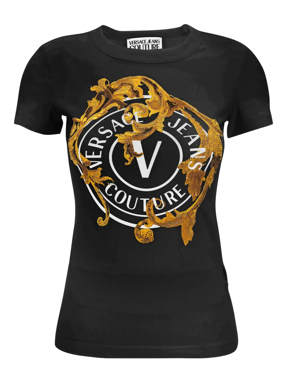 

Футболка с принтом в стиле барокко Versace Jeans Couture, черный