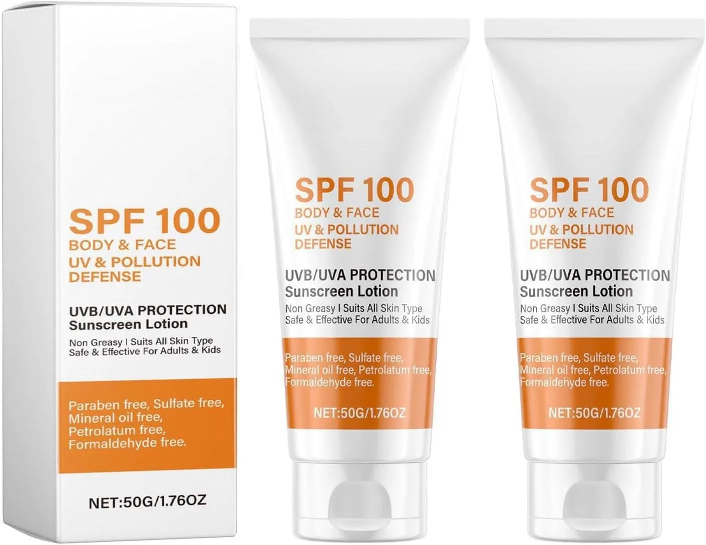 Солнцезащитный крем для лица Water Splash Sun Cream SPF 100+, Cemaystic, 50 г x 2 шт, прозрачный