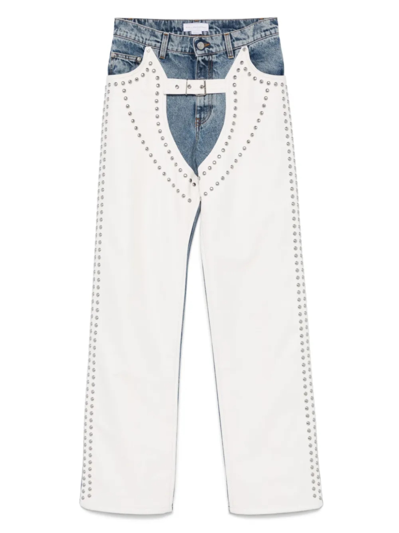 

Прямые джинсы с заклепками Stella McCartney, белый