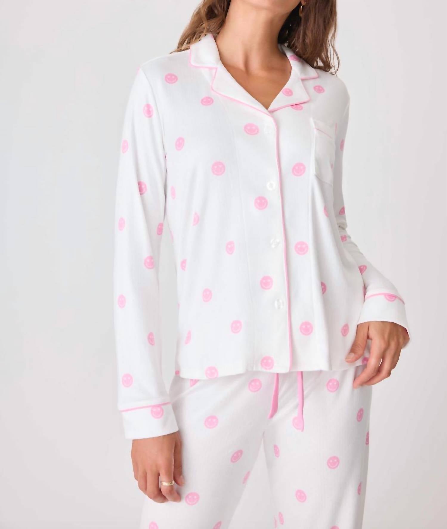 

Выбирайте топ с длинными рукавами Happy цвета слоновой кости PJ Salvage