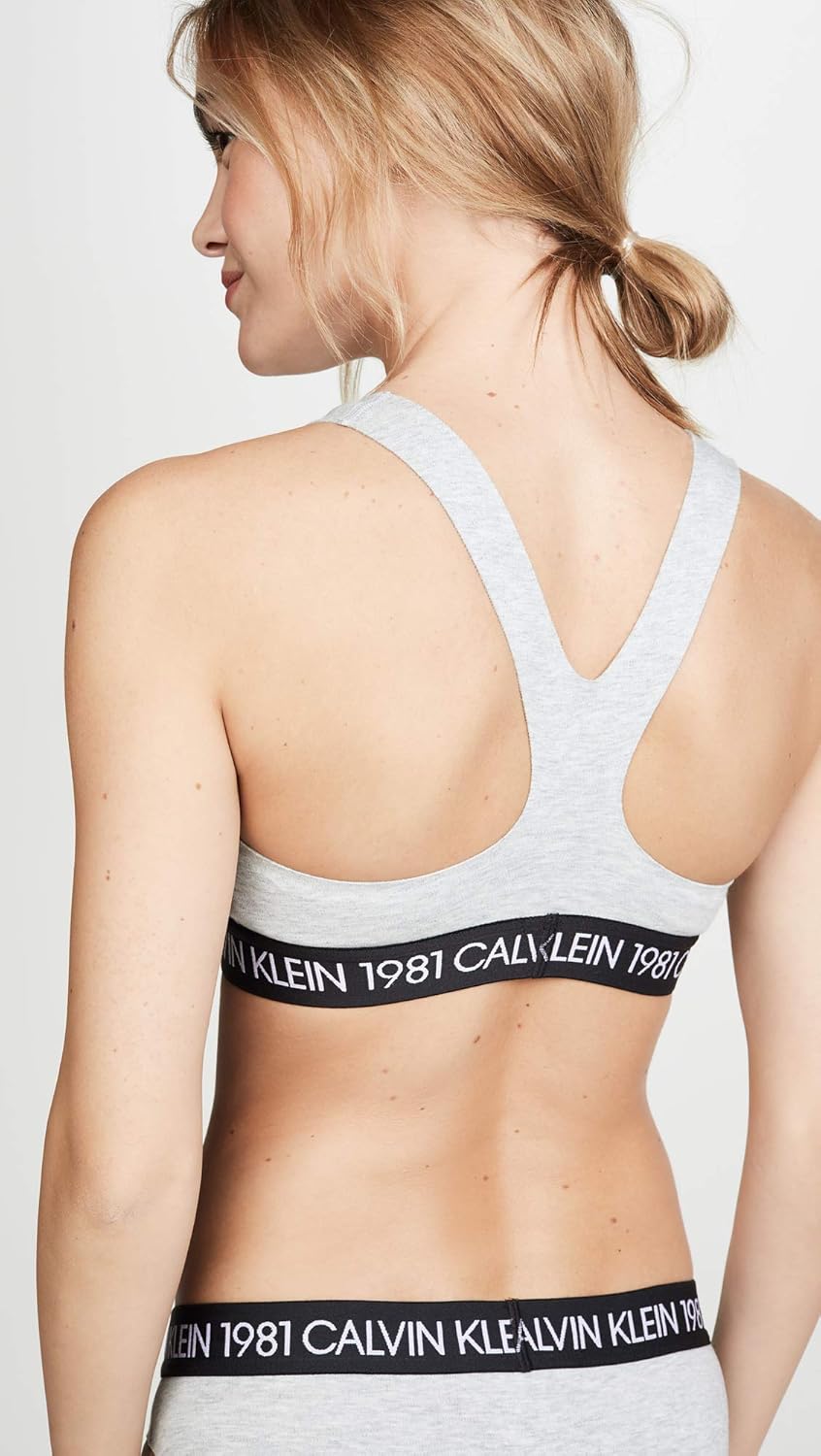 Женский бюстгальтер-бралетт Calvin Klein 1981 года, яркий хлопковый, без подкладки, Gray — фото 3