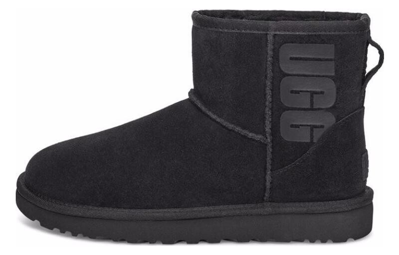 Угги женские UGG Classic Mini Rubber Logo, черный