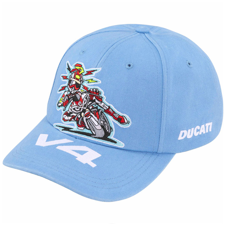 

Supreme SS24 WEEK 16 /DUCATI 6-ПАНЕЛЬНАЯ КЕПКА Хлопковая кепка унисекс для пар, синяя