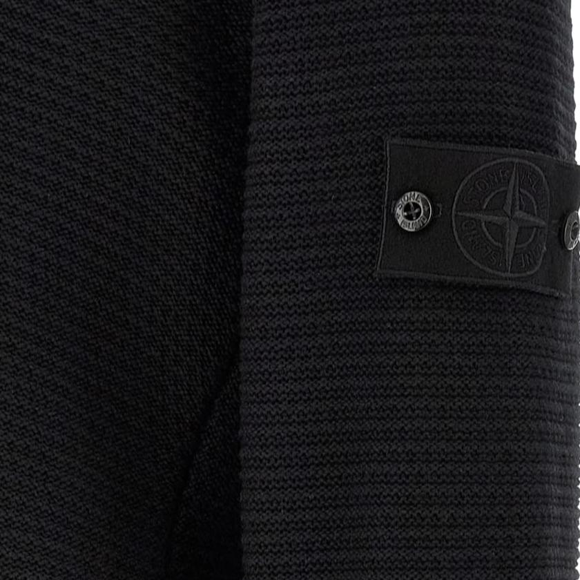STONE ISLAND Толстовка мужская черная водолазка Moderate Straight Fit — фото 4