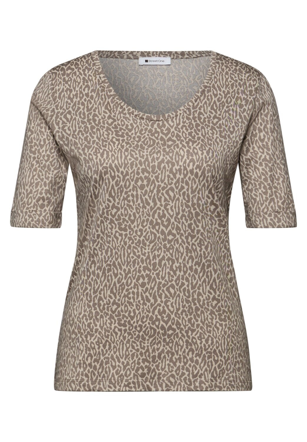 

STREET ONE Футболка в коричневом цвете, Коричневый, STREET ONE Футболка в коричневом цвете