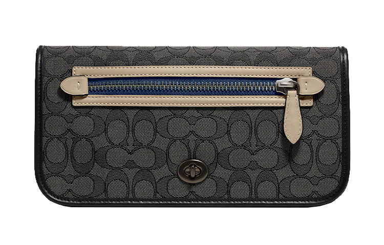 

COACH Сумка через плечо Dinky Canvas With Leather, поясная сумка, средняя мужская синяя черная