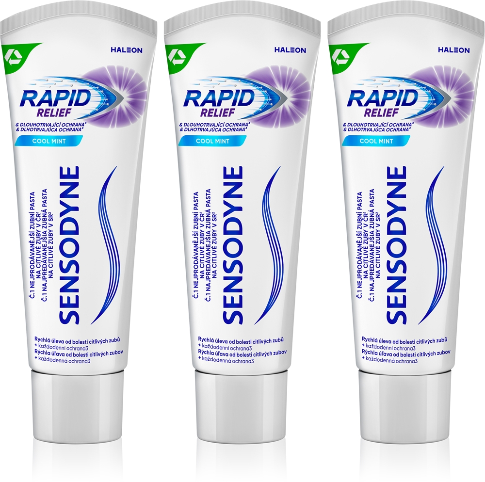 

Зубная паста с прохладной мятой для восстановления и защиты чувствительных зубов Sensodyne, 3× 75 мл