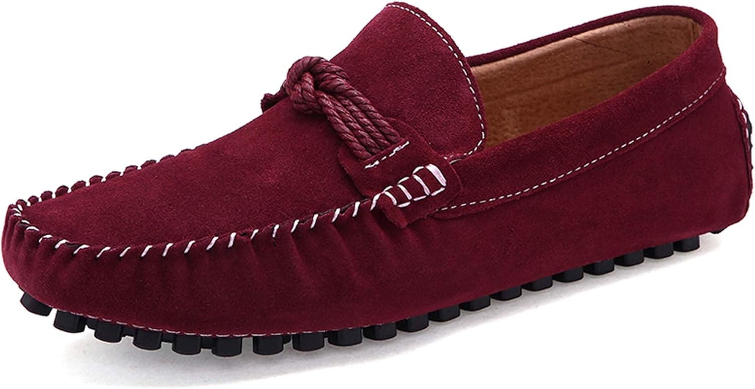 

Мужские замшевые лоферы, модные, удобные, повседневные, для ходьбы и вождения, с противоскользящей подошвой, для бизнеса, офиса, форменных мероприятий, банкетов, свадеб, классические кожаные туфли Generic, красный