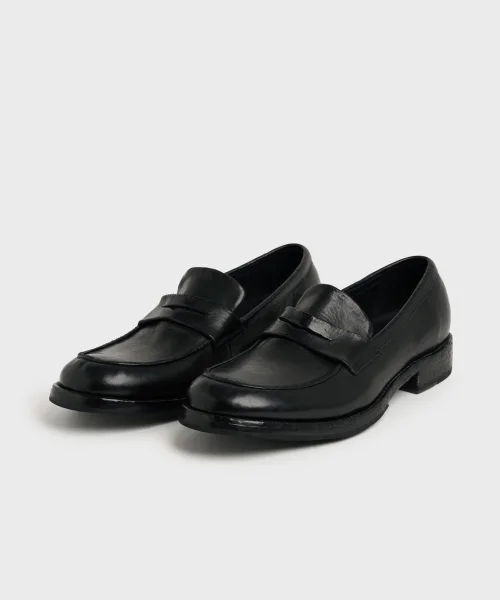 Мужские лоферы из натуральной кожи с U-образным мыском LOSTGARDEN UNIFORM Faded Black — фото 3