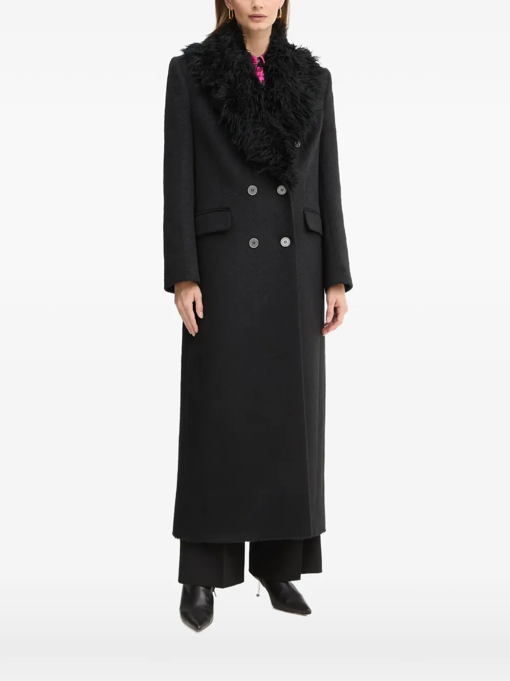 

Двубортное пальто Versace Jeans Couture, черный