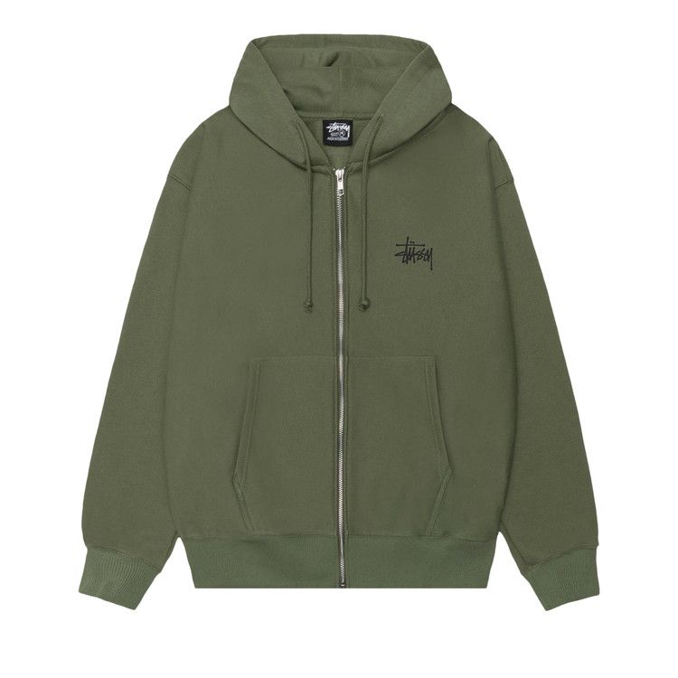 

Худи Stussy Basic Zip Hoodie, Olive