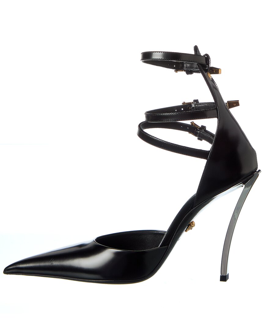 Туфли-лодочки Versace Pin Point из кожи, черный — фото 2