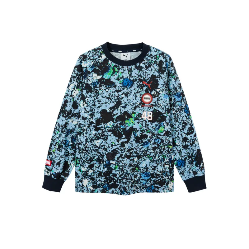 Детская футболка Quick Dry с круглым вырезом PUMA, синий черный tone 00389