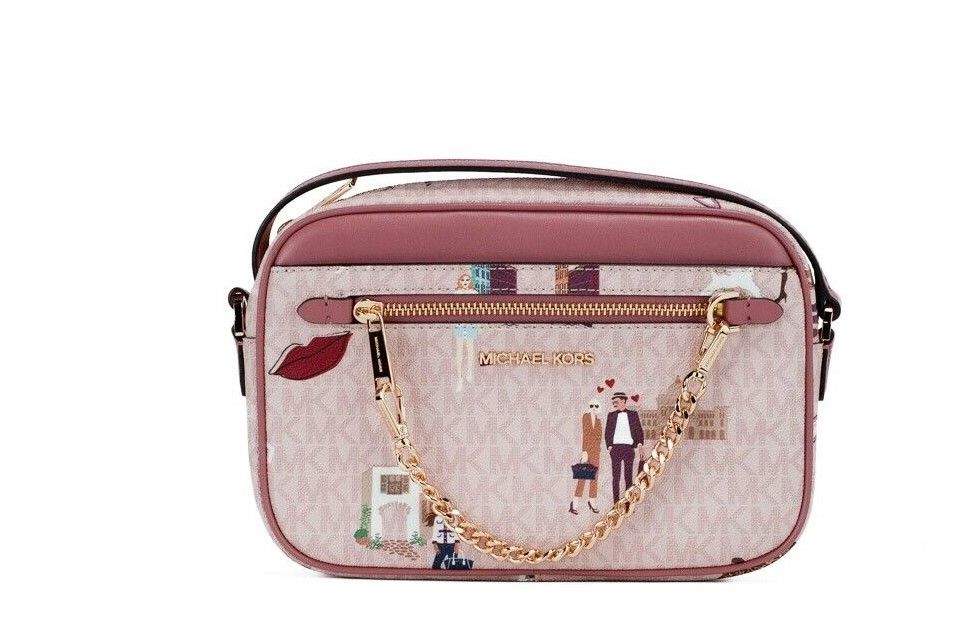 

Jet Set Girls East West Powder Blush ПВХ сумка через плечо с застежкой-молнией и цепочкой Michael Kors