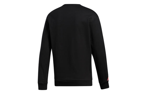 Толстовка printing round neck sports pullover black Adidas, черный — фото 2