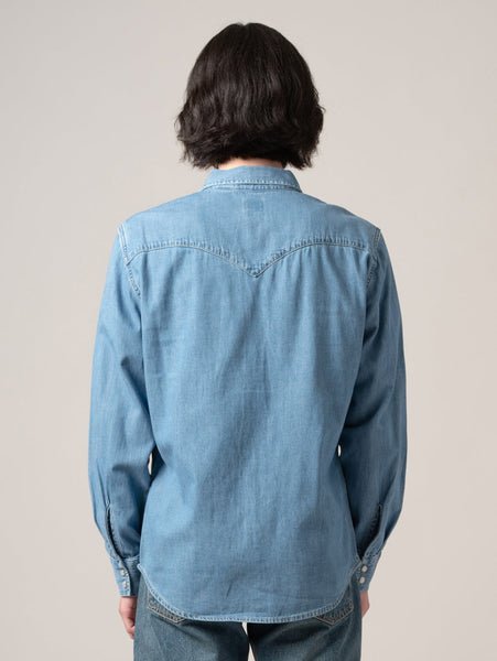 Классическая рубашка в западном стиле Levi's, Medium Indigo - Flat Finish — фото 3
