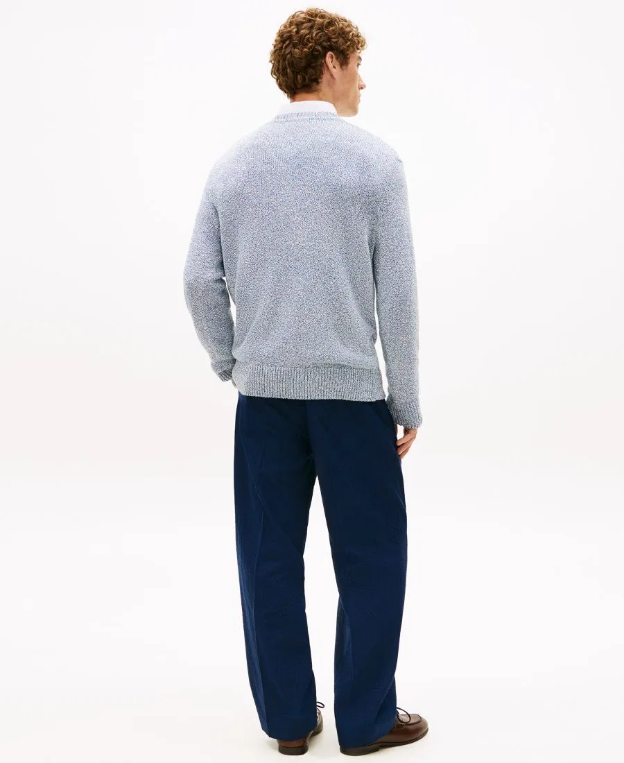 Мужской двухцветный свитер с круглым вырезом из букле Tommy Hilfiger, Blue Jean — фото 4