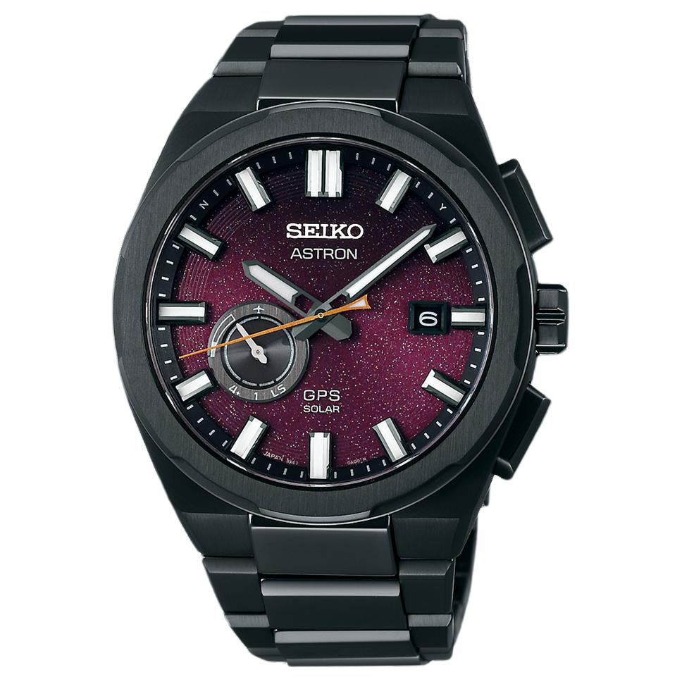 

SEIKO Часы Solar Quartz Movement Titanium Strap Watch 42mm Men's Watch Purple Watch Dial, Purple Watch Dial